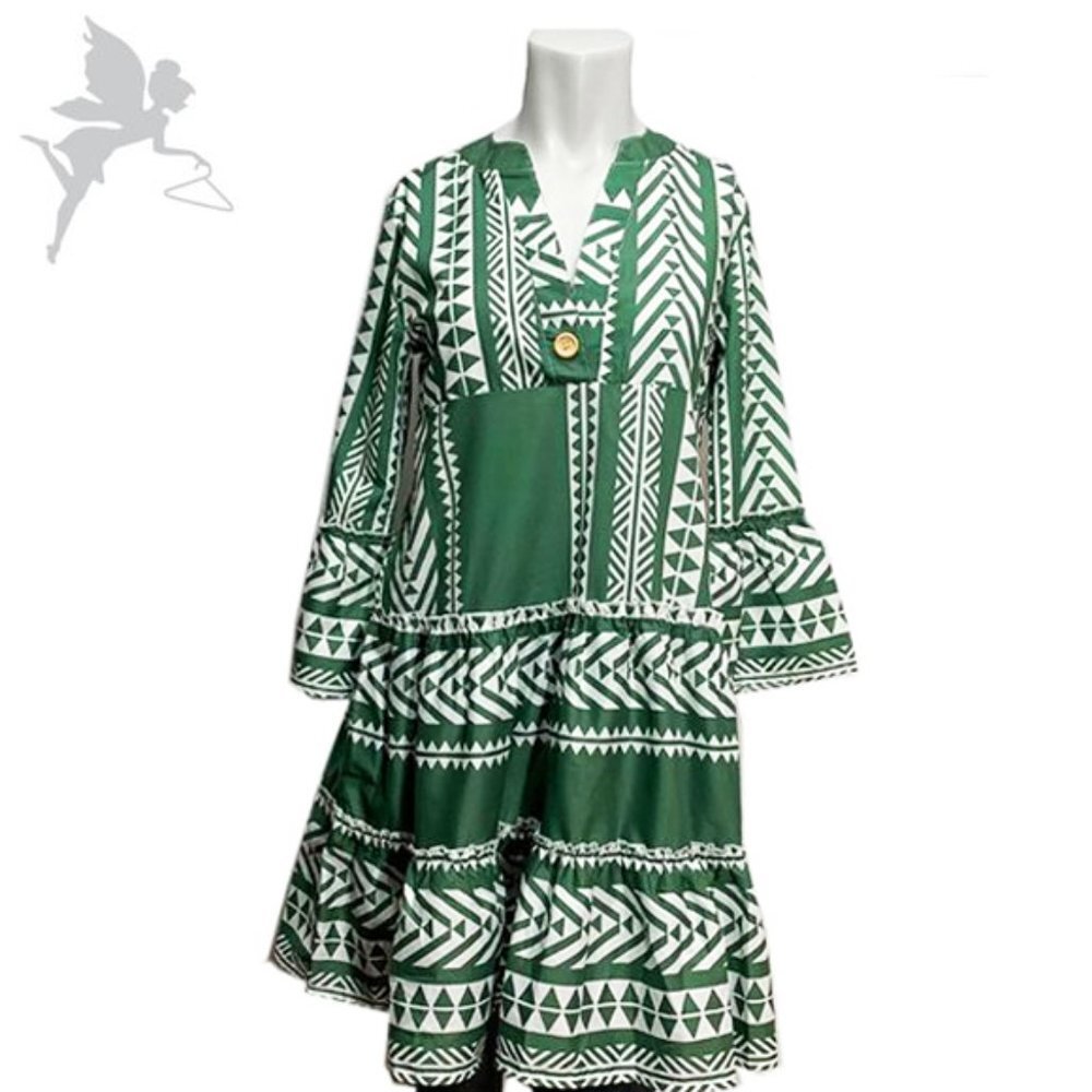 MISLOOK Southwest Print Ruffle Tiered Dress